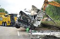 LKW umgestuerzt A 1 Rich Saarbruecken P208